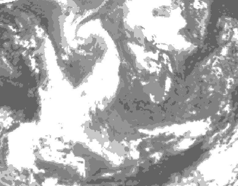 GDPS total cloud 240 hour forecast chart for Canada based on 2024/11/22 1200Z data