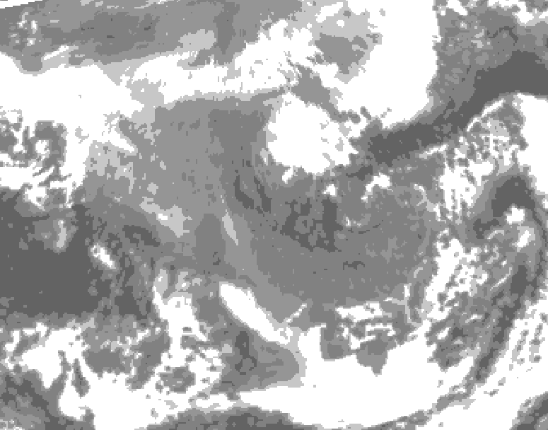 GDPS total cloud 216 hour forecast chart for Canada based on 2024/11/23 1200Z data