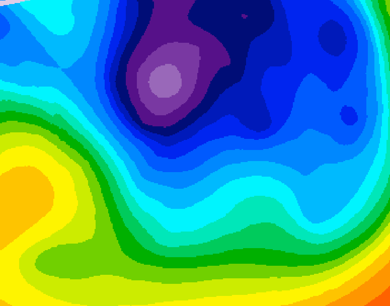 GDPS 500 millibar geopotential height 222 hour forecast chart for Canada based on 2024/11/24 1200Z data