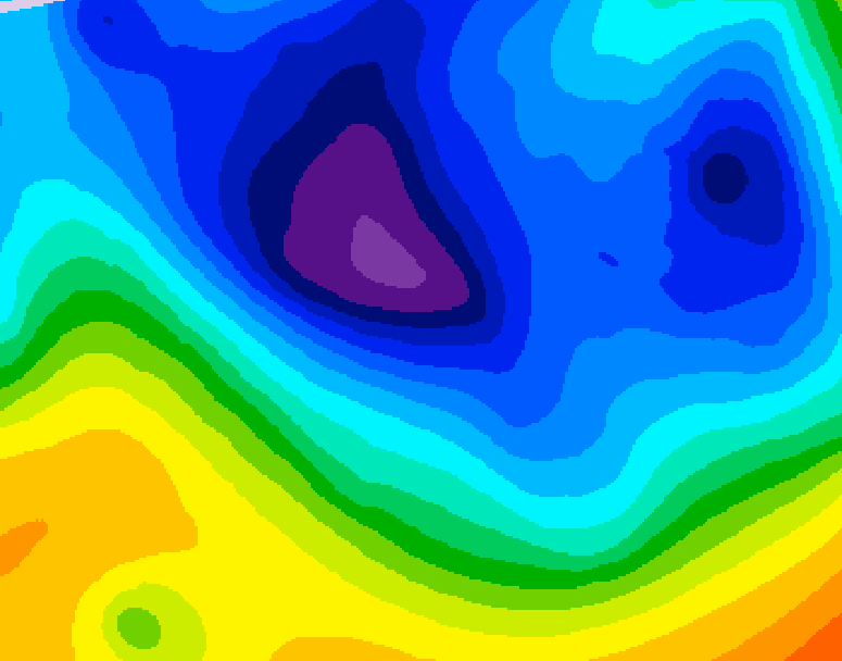 GDPS 500 millibar geopotential height 228 hour forecast chart for Canada based on 2024/11/25 0000Z data