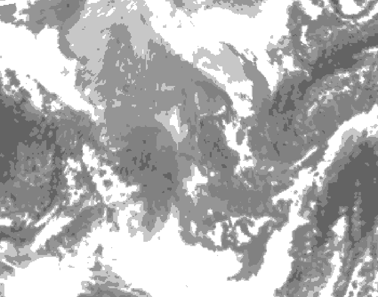 GDPS total cloud 180 hour forecast chart for Canada based on 2024/11/25 0000Z data