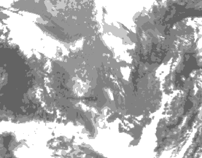 GDPS total cloud 156 hour forecast chart for Canada based on 2024/11/26 0000Z data