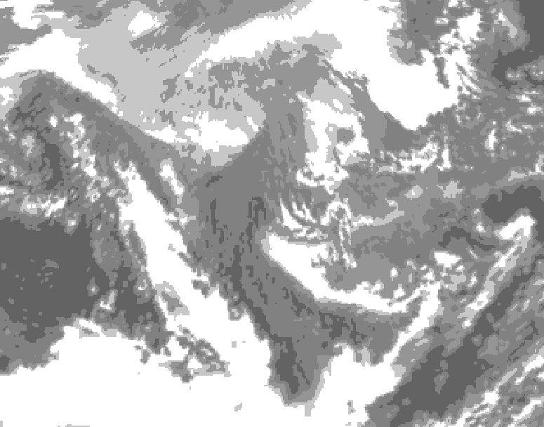 GDPS total cloud 234 hour forecast chart for Canada based on 2024/11/26 0000Z data