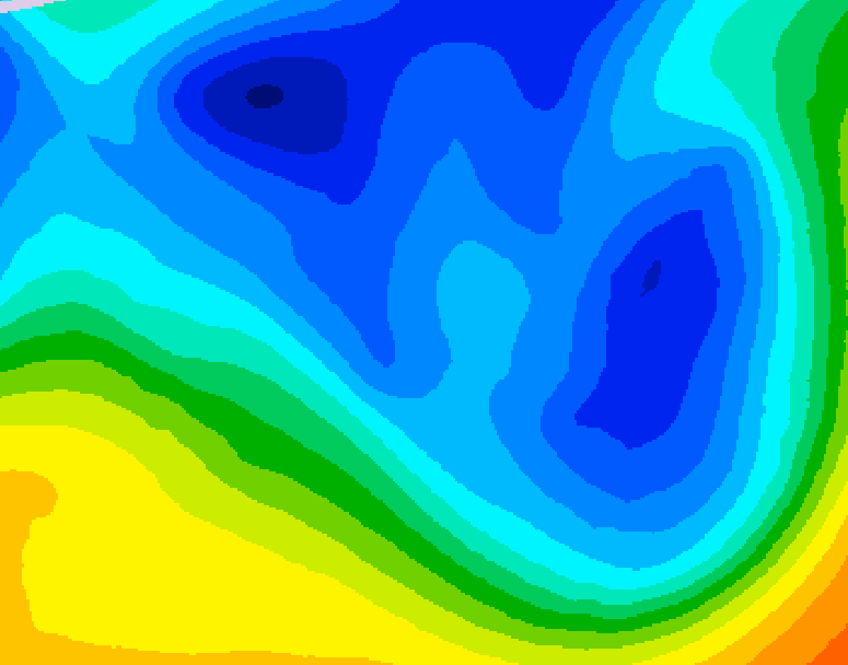 GDPS 500 millibar geopotential height 132 hour forecast chart for Canada based on 2024/11/27 0000Z data