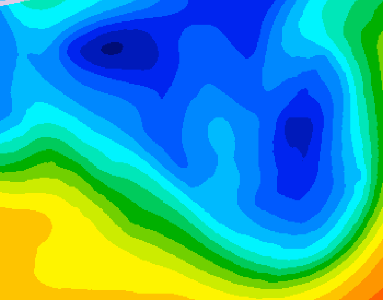 GDPS 500 millibar geopotential height 138 hour forecast chart for Canada based on 2024/11/27 0000Z data