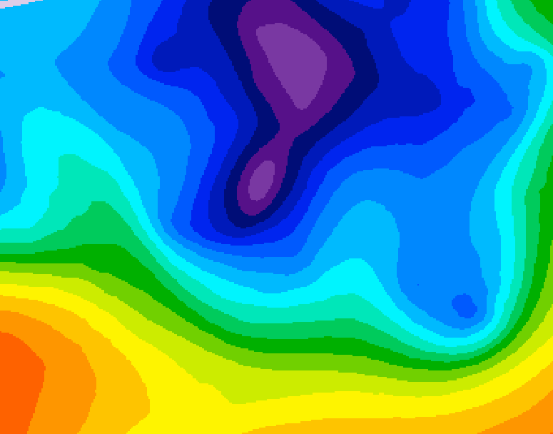 GDPS 500 millibar geopotential height 198 hour forecast chart for Canada based on 2024/11/27 1200Z data