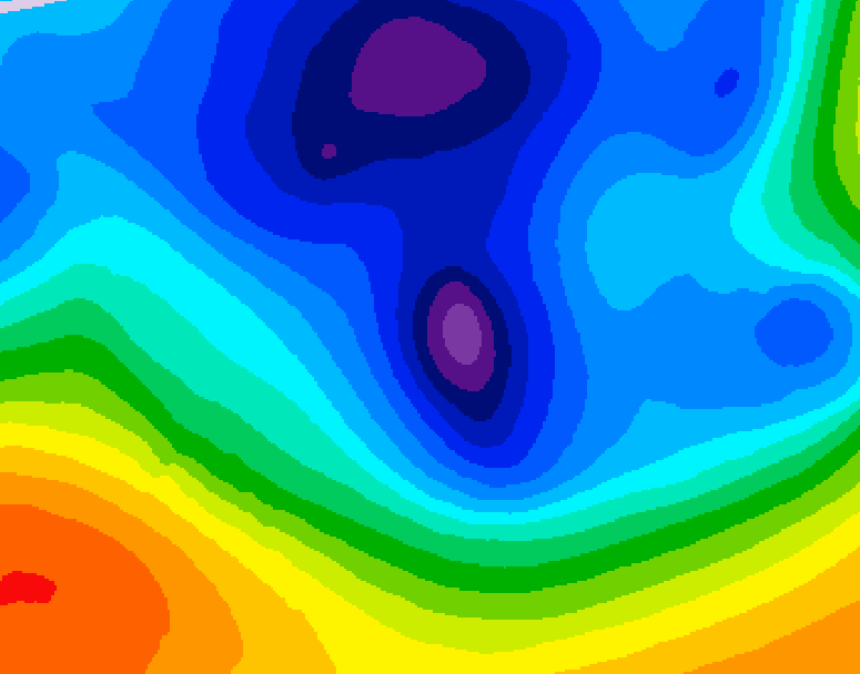 GDPS 500 millibar geopotential height 222 hour forecast chart for Canada based on 2024/11/27 1200Z data