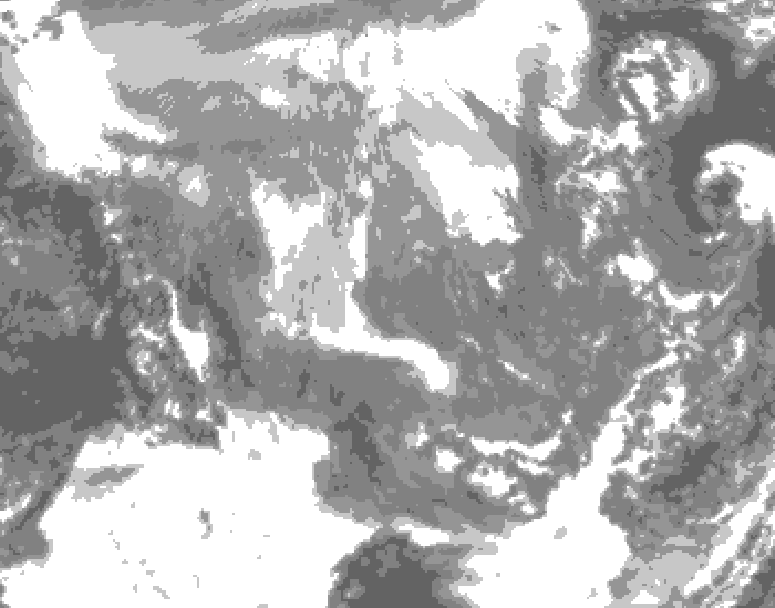 GDPS total cloud 156 hour forecast chart for Canada based on 2024/11/27 0000Z data