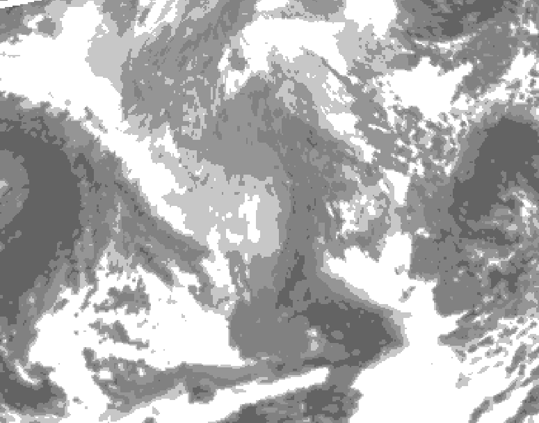 GDPS total cloud 234 hour forecast chart for Canada based on 2024/11/27 0000Z data