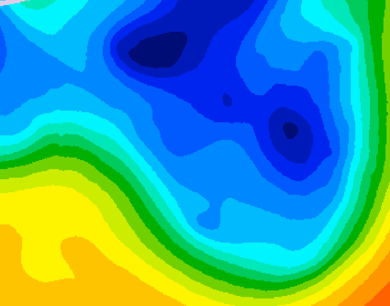 GDPS 500 millibar geopotential height 114 hour forecast chart for Canada based on 2024/11/28 0000Z data