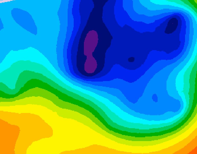 GDPS 500 millibar geopotential height 162 hour forecast chart for Canada based on 2024/11/28 0000Z data