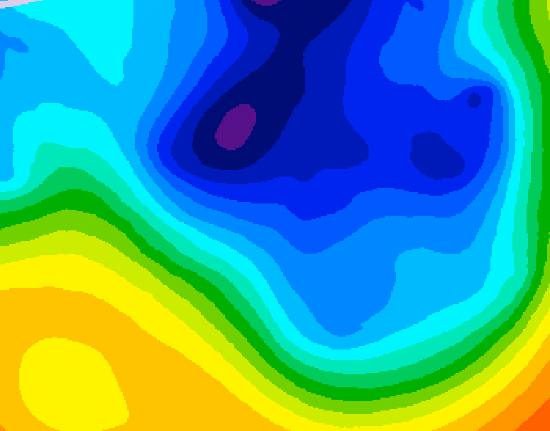 GDPS 500 millibar geopotential height 126 hour forecast chart for Canada based on 2024/11/28 1200Z data