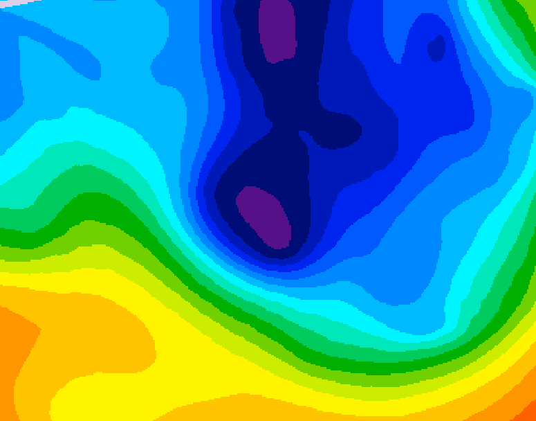 GDPS 500 millibar geopotential height 150 hour forecast chart for Canada based on 2024/11/28 1200Z data