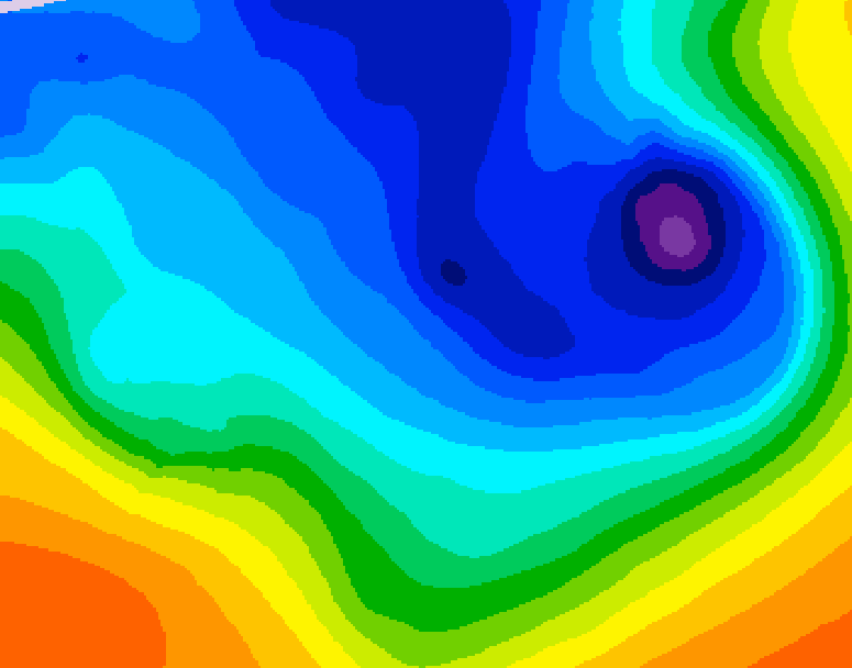 GDPS 500 millibar geopotential height 222 hour forecast chart for Canada based on 2024/11/28 1200Z data