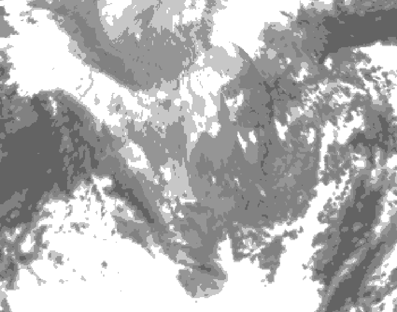 GDPS total cloud 108 hour forecast chart for Canada based on 2024/11/28 0000Z data