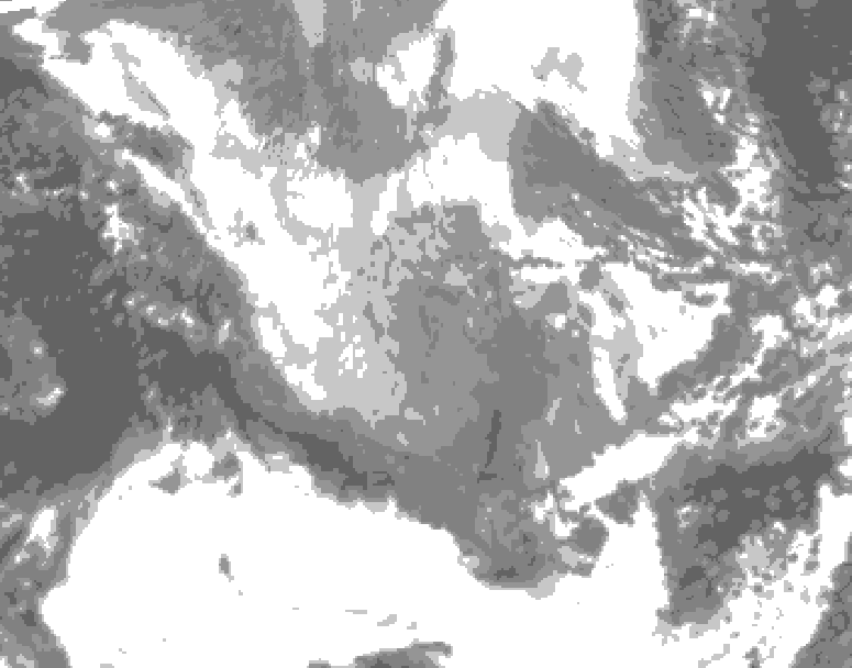 GDPS total cloud 150 hour forecast chart for Canada based on 2024/11/28 1200Z data