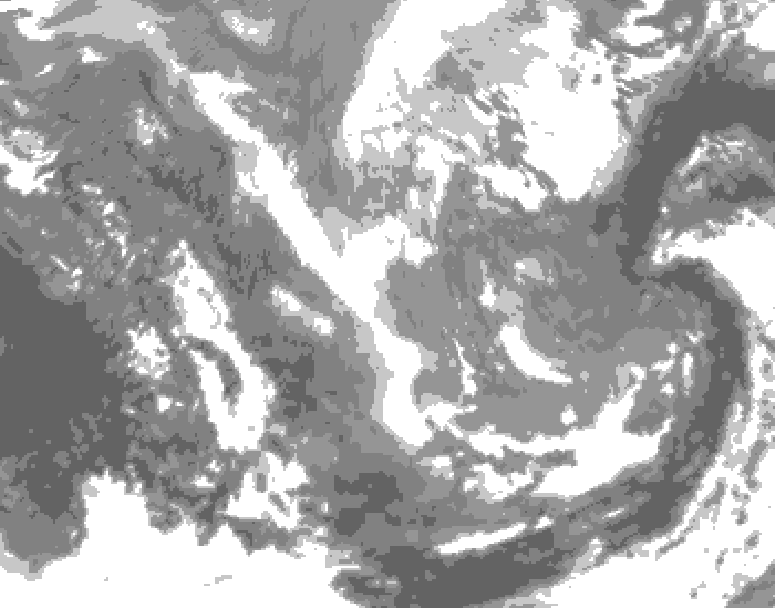 GDPS total cloud 198 hour forecast chart for Canada based on 2024/11/28 1200Z data