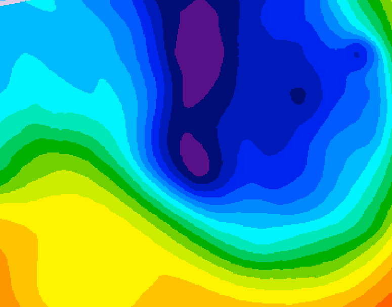 GDPS 500 millibar geopotential height 138 hour forecast chart for Canada based on 2024/11/29 0000Z data