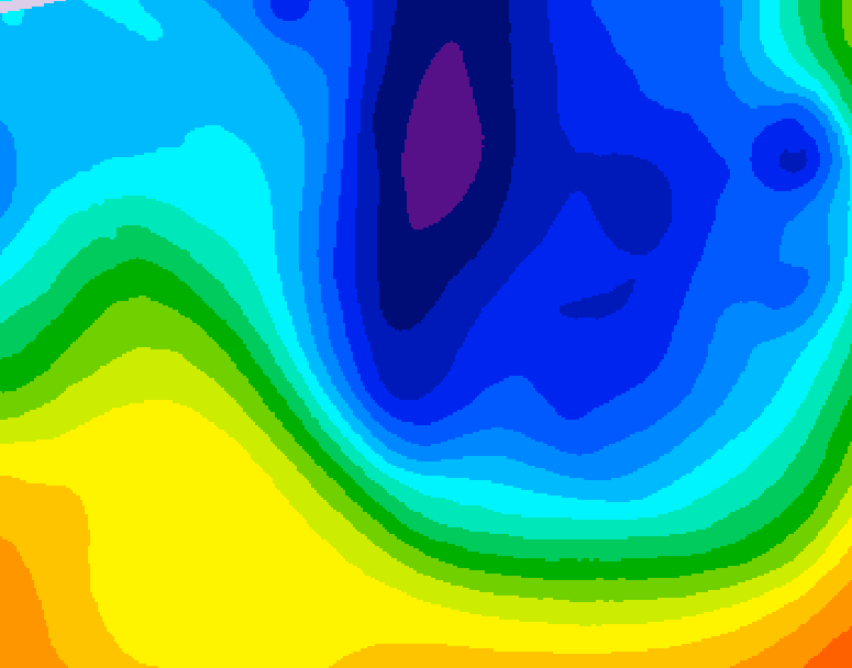 GDPS 500 millibar geopotential height 126 hour forecast chart for Canada based on 2024/11/29 1200Z data