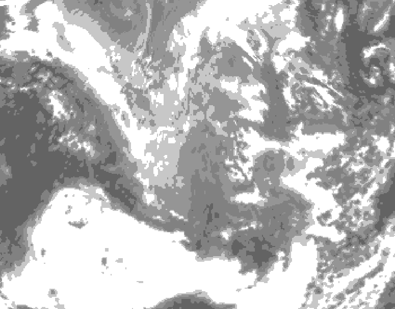 GDPS total cloud 126 hour forecast chart for Canada based on 2024/11/29 1200Z data