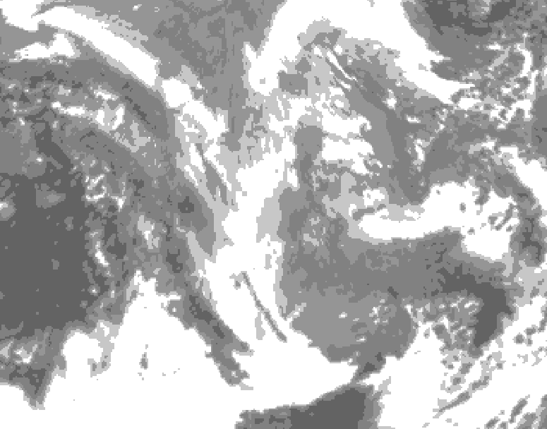 GDPS total cloud 150 hour forecast chart for Canada based on 2024/11/29 1200Z data