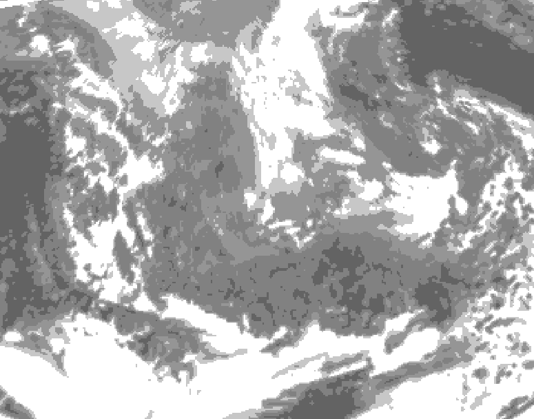 GDPS total cloud 222 hour forecast chart for Canada based on 2024/11/29 1200Z data