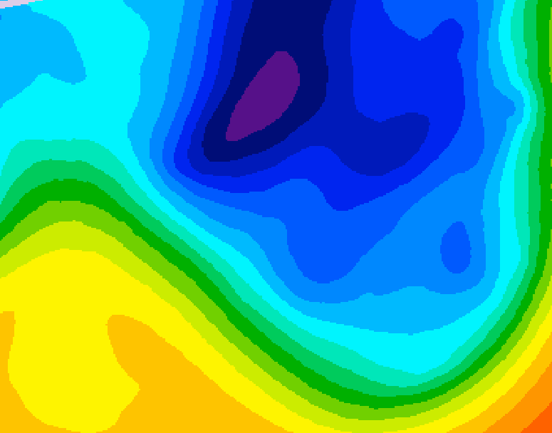 GDPS 500 millibar geopotential height 090 hour forecast chart for Canada based on 2024/11/30 0000Z data