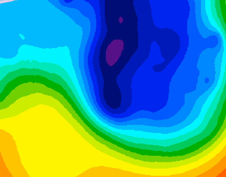 GDPS 500 millibar geopotential height 114 hour forecast chart for Canada based on 2024/11/30 0000Z data