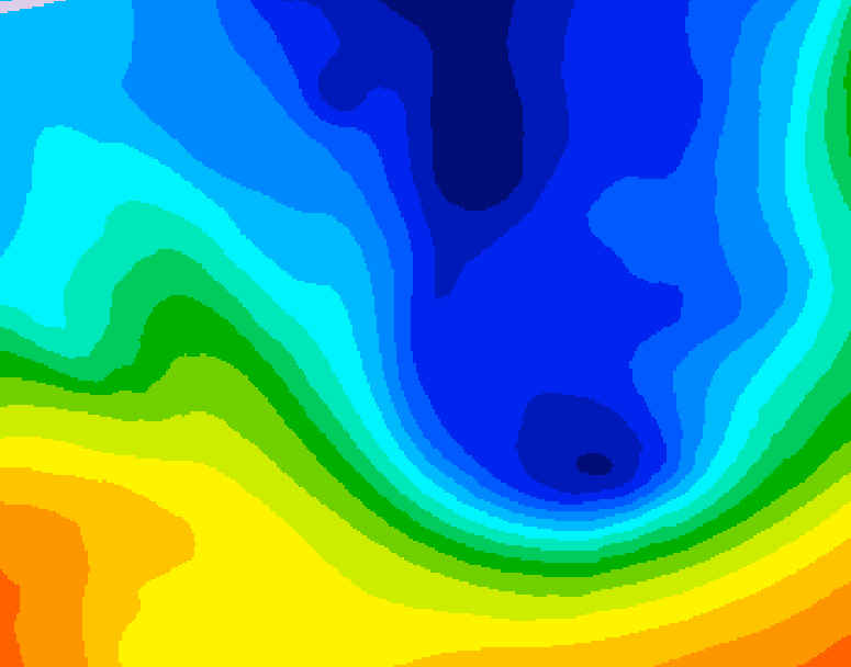 GDPS 500 millibar geopotential height 138 hour forecast chart for Canada based on 2024/11/30 0000Z data