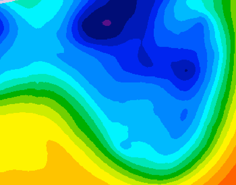 GDPS 500 millibar geopotential height 048 hour forecast chart for Canada based on 2024/11/30 1200Z data