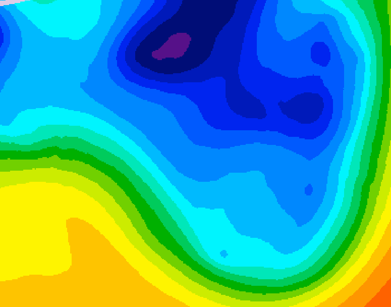 GDPS 500 millibar geopotential height 054 hour forecast chart for Canada based on 2024/11/30 1200Z data