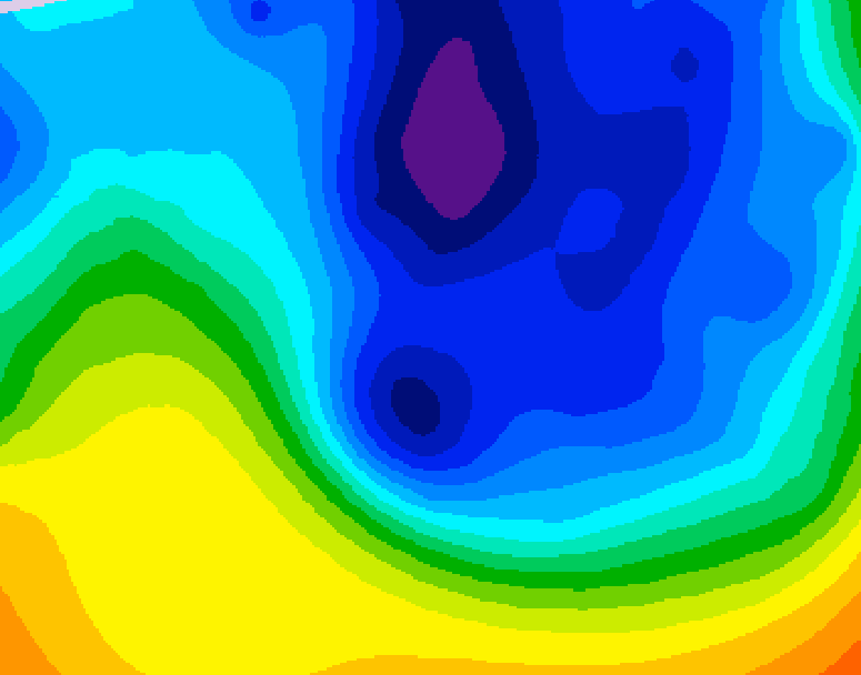 GDPS 500 millibar geopotential height 102 hour forecast chart for Canada based on 2024/11/30 1200Z data