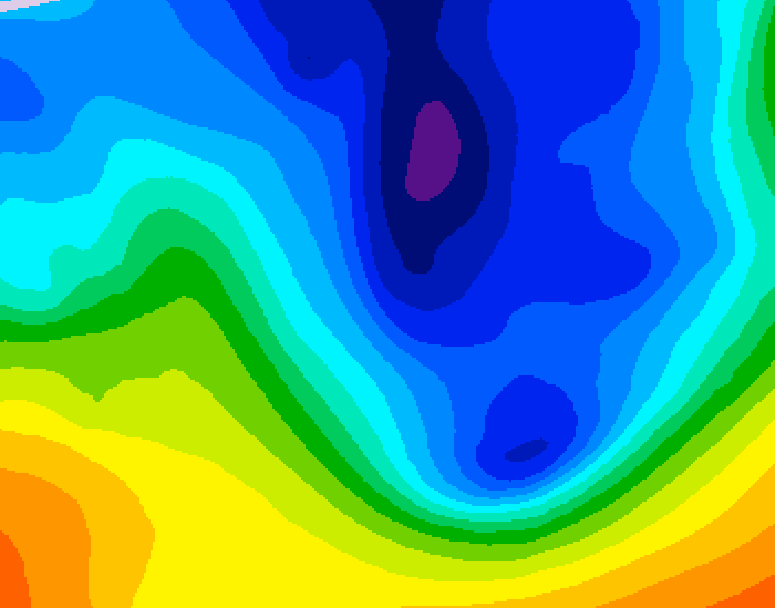 GDPS 500 millibar geopotential height 126 hour forecast chart for Canada based on 2024/11/30 1200Z data