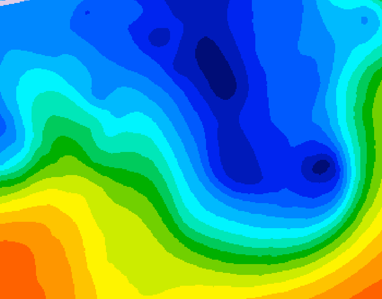 GDPS 500 millibar geopotential height 150 hour forecast chart for Canada based on 2024/11/30 1200Z data