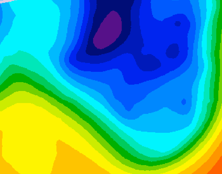 GDPS 500 millibar geopotential height 060 hour forecast chart for Canada based on 2024/12/01 0000Z data