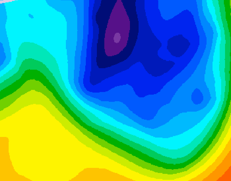 GDPS 500 millibar geopotential height 072 hour forecast chart for Canada based on 2024/12/01 0000Z data