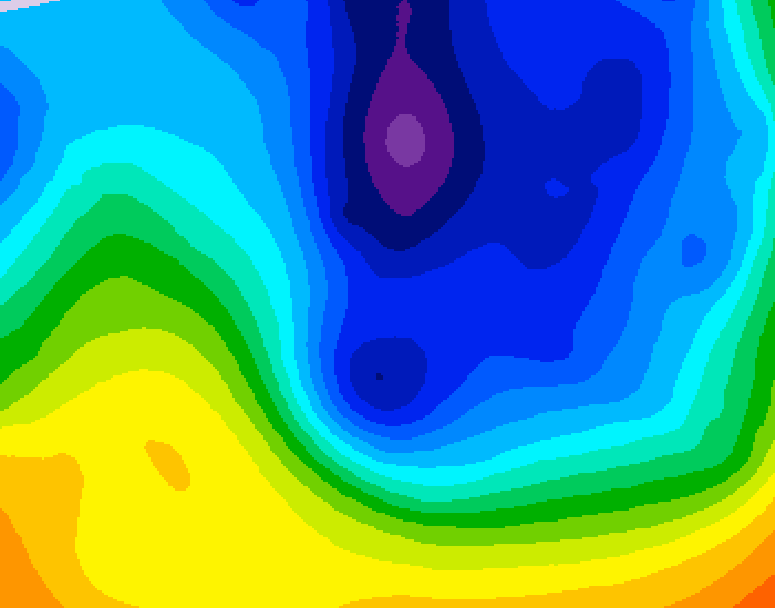 GDPS 500 millibar geopotential height 090 hour forecast chart for Canada based on 2024/12/01 0000Z data