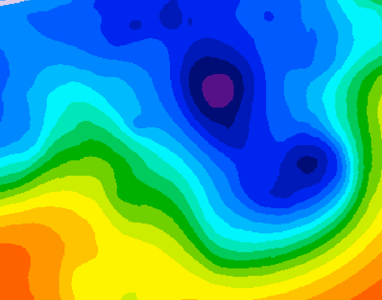 GDPS 500 millibar geopotential height 138 hour forecast chart for Canada based on 2024/12/01 0000Z data