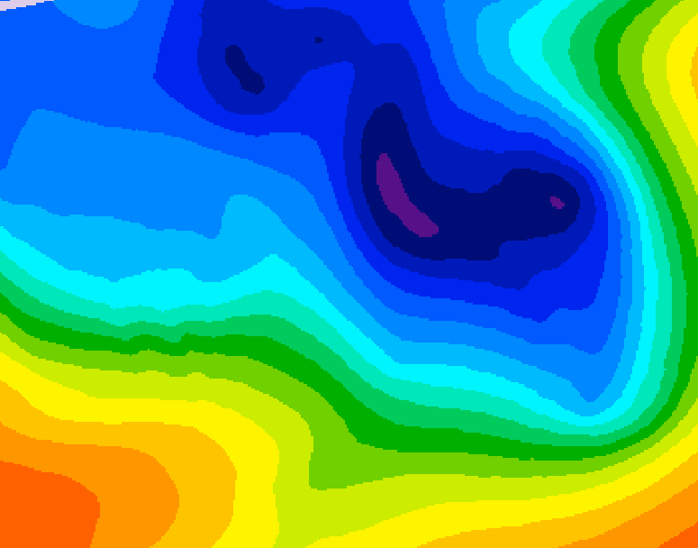 GDPS 500 millibar geopotential height 162 hour forecast chart for Canada based on 2024/12/01 0000Z data