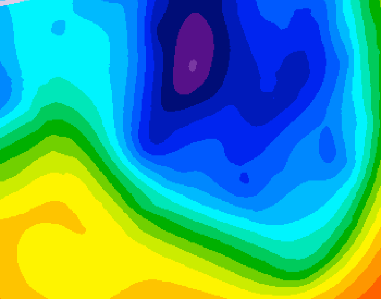 GDPS 500 millibar geopotential height 060 hour forecast chart for Canada based on 2024/12/01 1200Z data