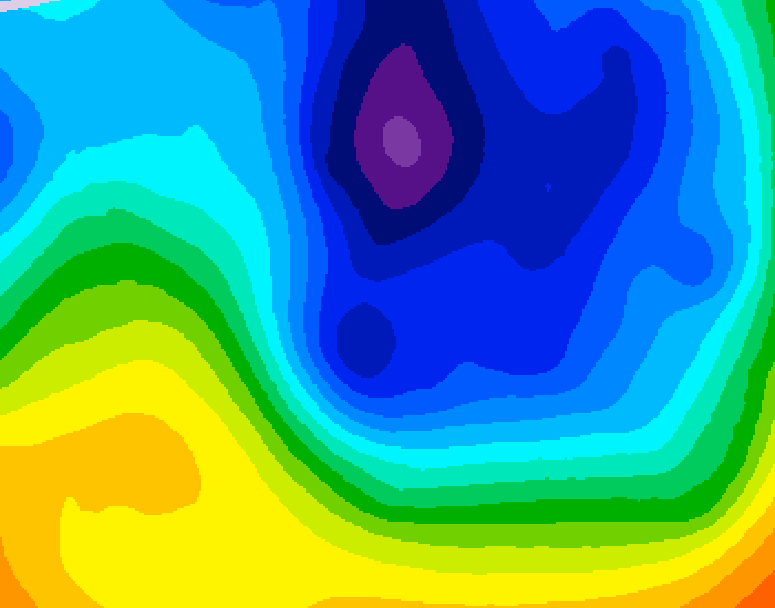 GDPS 500 millibar geopotential height 072 hour forecast chart for Canada based on 2024/12/01 1200Z data