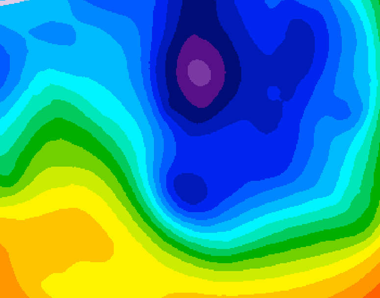 GDPS 500 millibar geopotential height 078 hour forecast chart for Canada based on 2024/12/01 1200Z data