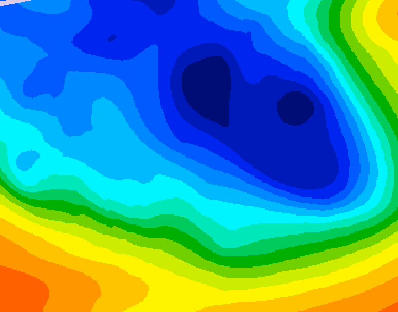 GDPS 500 millibar geopotential height 150 hour forecast chart for Canada based on 2024/12/01 1200Z data