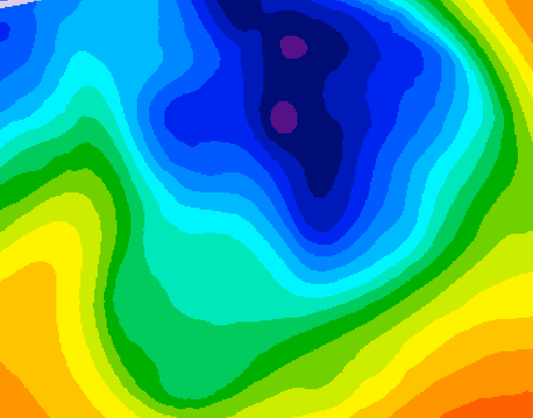 GDPS 500 millibar geopotential height 198 hour forecast chart for Canada based on 2024/12/01 1200Z data