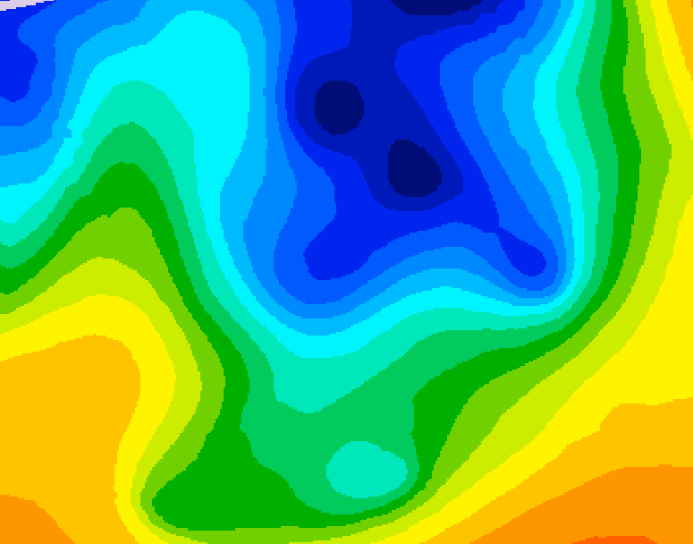 GDPS 500 millibar geopotential height 222 hour forecast chart for Canada based on 2024/12/01 1200Z data