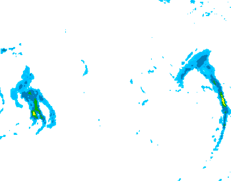 GDPS precipitation 126 hour forecast chart for Canada based on 2024/12/01 1200Z data