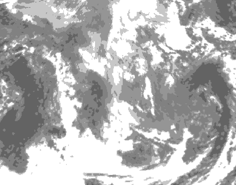 GDPS total cloud 138 hour forecast chart for Canada based on 2024/12/01 0000Z data