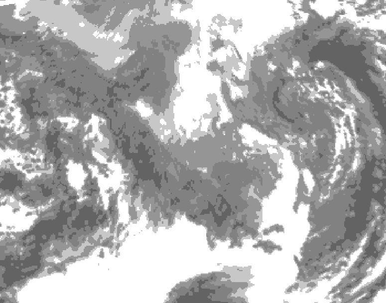 GDPS total cloud 162 hour forecast chart for Canada based on 2024/12/01 0000Z data