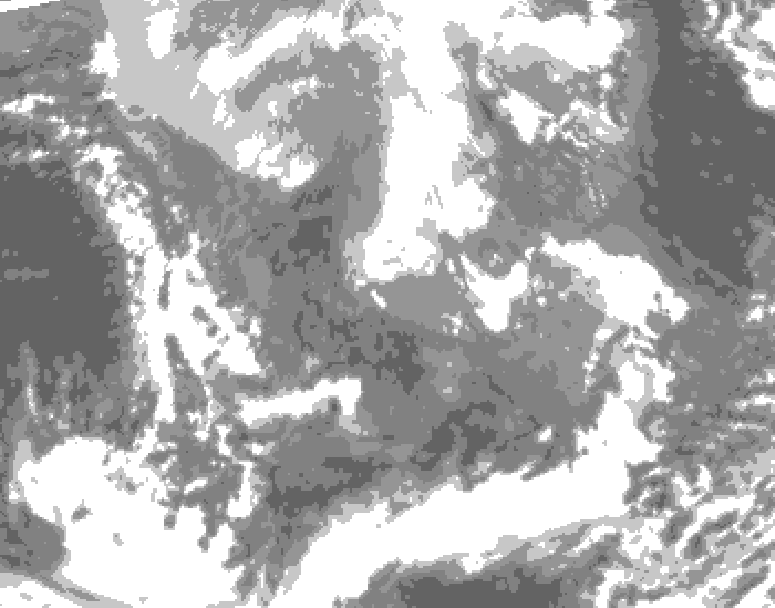 GDPS total cloud 186 hour forecast chart for Canada based on 2024/12/01 0000Z data