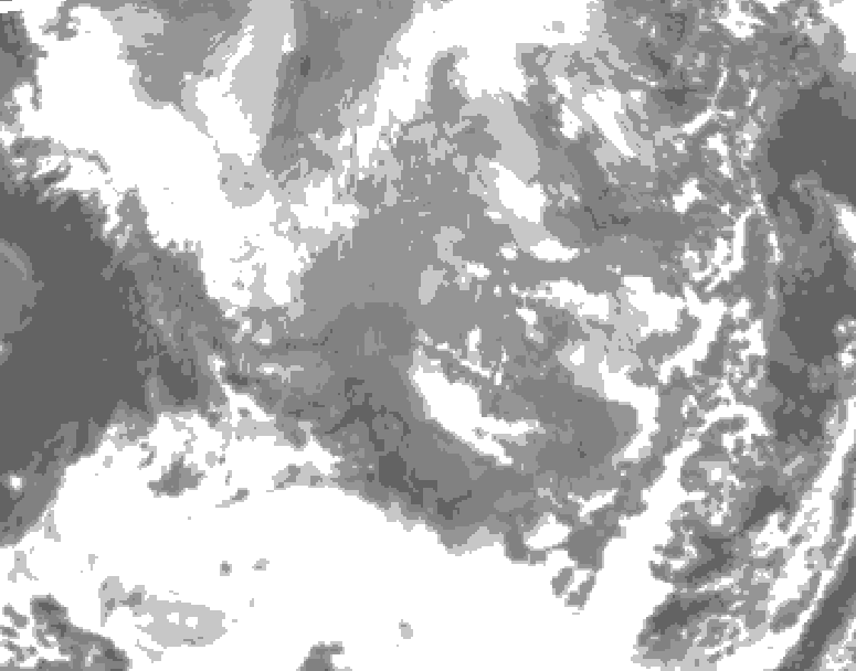 GDPS total cloud 054 hour forecast chart for Canada based on 2024/12/01 1200Z data